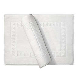 Linum Home Textiles Greek Key Bath Mat in White (Set of 2)