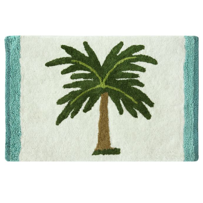 Bacova Palm Tree Bath Rug in Green/White Bed Bath and Beyond Canada