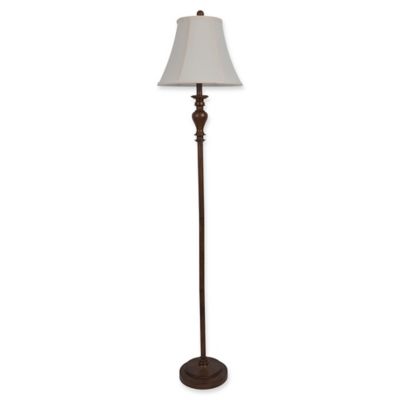 black wood floor lamp