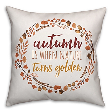 Designs Direct Golden Autumn Square Throw Pillow in White. View a larger version of this product image.