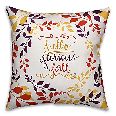 Designs Direct Glorious Fall Square Throw Pillow in White. View a larger version of this product image.