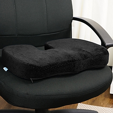 Orthopedic Memory Foam Coccyx Cushion in Black. View a larger version of this product image.