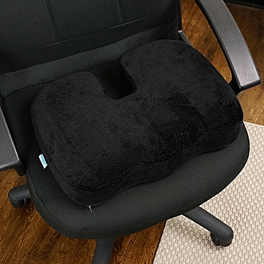 Orthopedic Memory Foam Coccyx Cushion in Black. View a larger version of this product image.