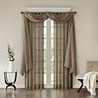 Alternate image 4 for Madison Park Harper Solid Crushed Sheer 216-Inch Scarf Window Valance in Taupe