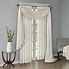 Alternate image 2 for Madison Park Harper Solid Crushed Sheer 144-Inch Scarf Window Valance in White