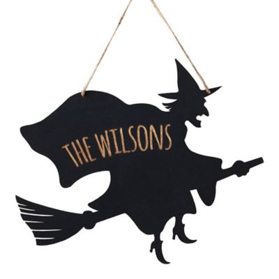 Witch Hanging Wall Plaque in Black