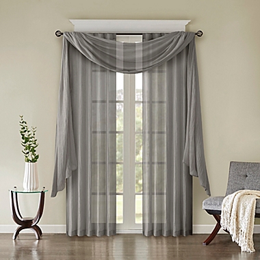 Madison Park Harper Solid Crushed Rod Pocket/Back Tab Window Curtain and Valance. View a larger version of this product image.