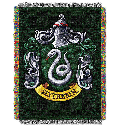 Alternate image 1 for Harry Potter™ Slytherin Woven Tapestry Throw Blanket