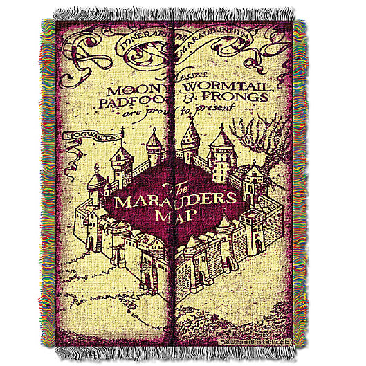 Alternate image 1 for Harry Potter Marauders Map Woven Tapestry Throw Blanket
