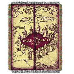 Harry Potter Marauders Map Woven Tapestry Throw Blanket