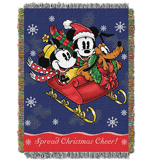 Alternate image 1 for Disney® Mickey Mouse Sleigh Ridge Tapestry Throw