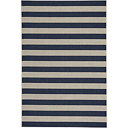 Capel Rugs Elsinore-Stripe Outdoor Area Rug in Midnight Blue