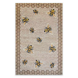 Liora Manne Honeycomb Bee Indoor/Outdoor Rug in Natural