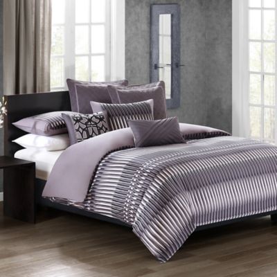 N Natori Abstract Stripe Duvet Cover Set Bed Bath Beyond