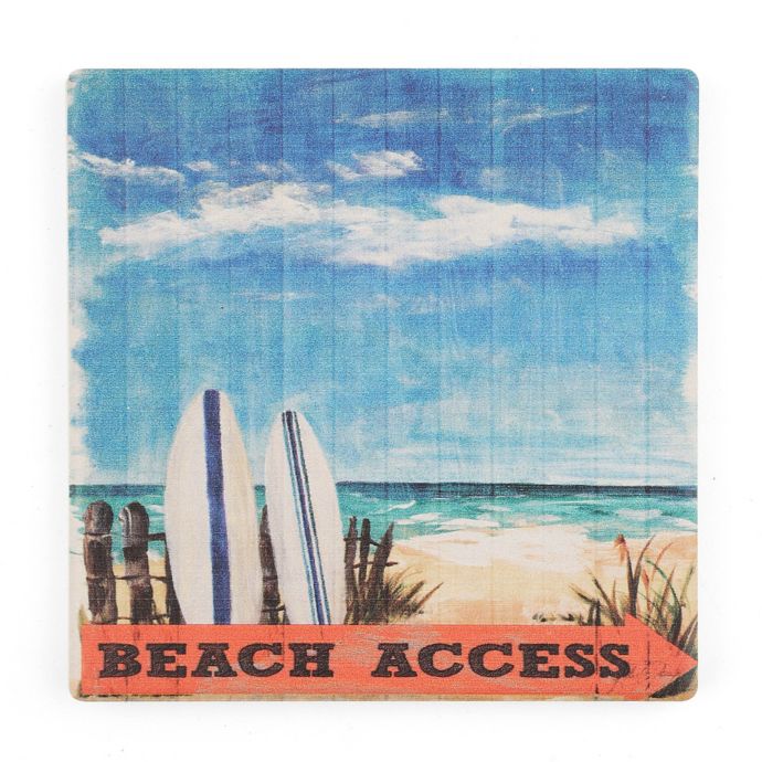 Thirstystone® Dolomite Beach Access Single Square Coaster | Bed Bath ...