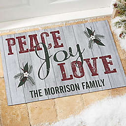 Peace, Joy, Love Door Mat