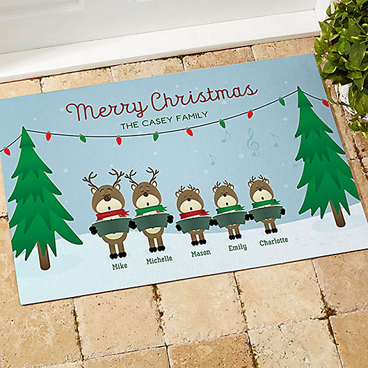 Alternate image 1 for Reindeer Family Character Door Mat
