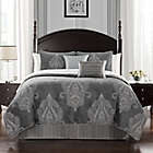Alternate image 1 for Waterford&reg; Ryan Reversible Queen Comforter Set in Platinum