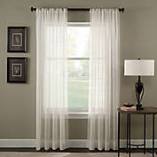 Curtainworks Trinity Crinkle Voile 144-Inch Rod Pocket Window Curtain Panel in Oyster (Single)