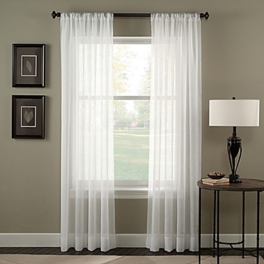 Curtainworks Trinity Crinkle Voile 95-Inch Rod Pocket Window Curtain Panel in Winter (Single). View a larger version of this product image.