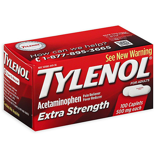 Alternate image 1 for Tylenol® Extra Strength 100-Count 500 mg Pain Reliever Caplets for Adults