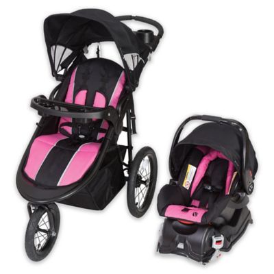 pink and black travel system