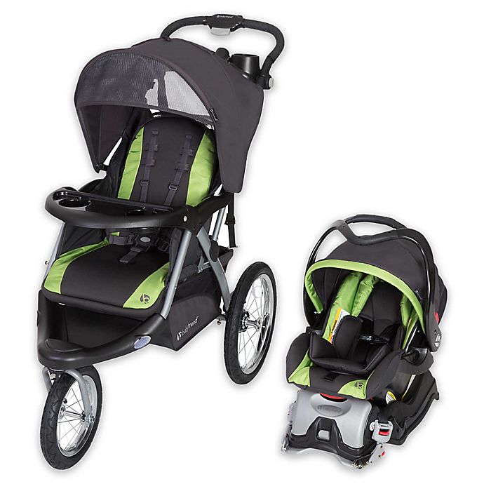 Green Jogging Stroller Car Seat Combo Baby Trend Run Travel Carriage Black Walk
