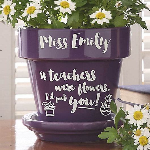 Alternate image 1 for Seeds of Knowledge Flower Pot in Purple