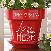 Love Grows Here Couples Flower Pot