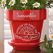 Inspiration to Grow Personalized Flower Pot in Red