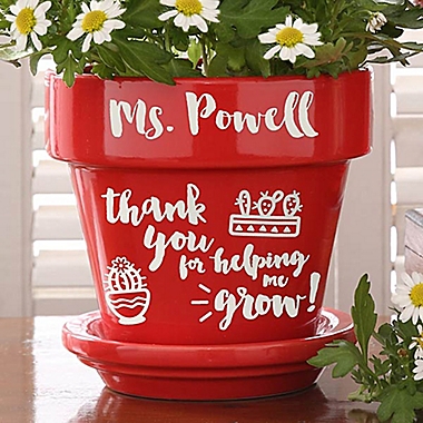 Seeds of Knowledge Flower Pot in Red. View a larger version of this product image.