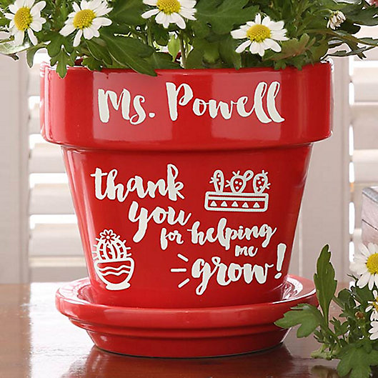 Alternate image 1 for Seeds of Knowledge Flower Pot in Red