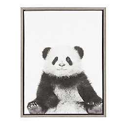 Kate and Laurel™ Panda 18-Inch x 24-Inch Canvas in Black and White with Grey Frame