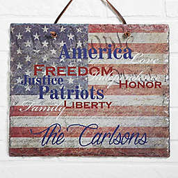 Patriotic Family 11.5-Inch x 9.5-Inch Personalized Slate Plaque