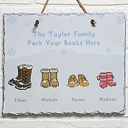 Warm Winter Wishes 11.5-Inch x 9.5-Inch Personalized Slate Plaque