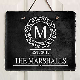 Circle & Vine 11.5-Inch x 9.5-Inch Personalized Slate Sign