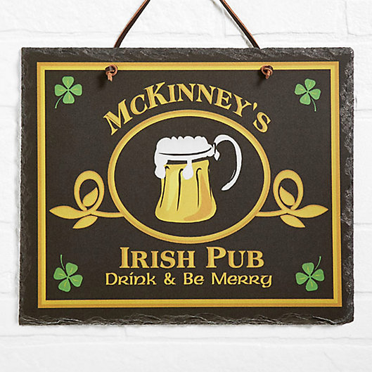 Alternate image 1 for Old Irish Pub 11.5-Inch x 9.5-Inch Personalized Slate Sign