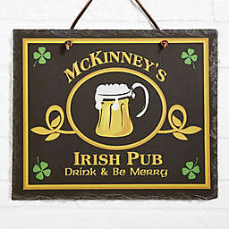 Old Irish Pub 11.5-Inch x 9.5-Inch Personalized Slate Sign