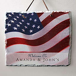 Stars & Stripes 11.5-Inch x 9.5-Inch Personalized Slate Sign