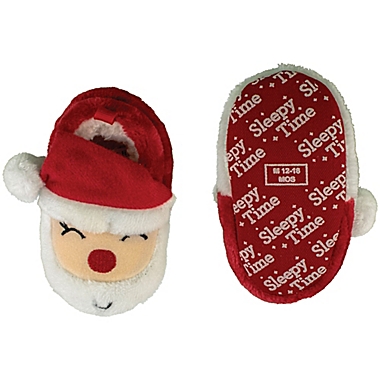 Sleepy Time Size 18-24M Santa Face Slipper in Red. View a larger version of this product image.