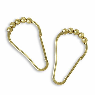 Wamsutta&reg; Metal Spring Roller Shower Curtain Hooks in Gold (Set of 12). View a larger version of this product image.