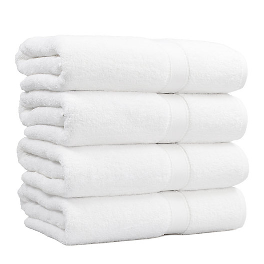 Alternate image 1 for Linum Home Textiles Terry Bath Towel in White (Set of 4)