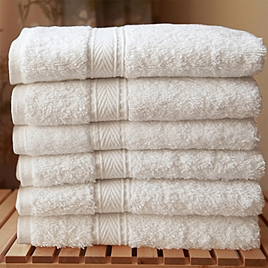 Linum Home Textiles Terry 6-Piece Washcloth Set in White. View a larger version of this product image.