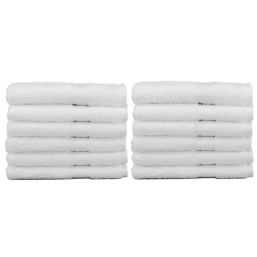 Alternate image 1 for Linum Home Textiles Terry Washcloth in White (Set of 12)