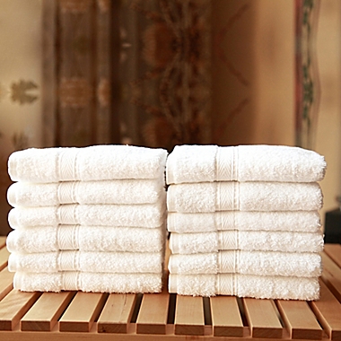 Linum Home Textiles Terry 12-Piece Washcloth Set in White. View a larger version of this product image.