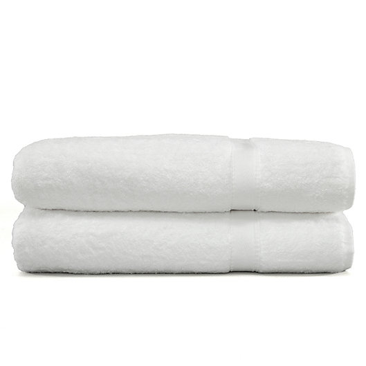 Alternate image 1 for Linum Home Textiles Terry Bath Sheet in White (Set of 2)