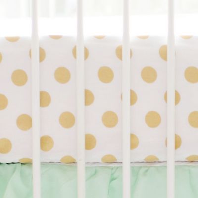 gold polka dot crib sheet