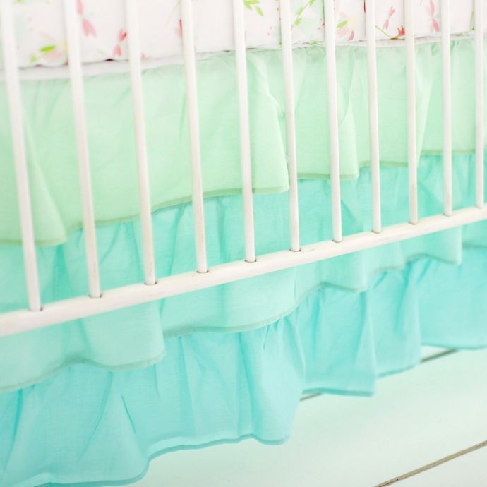 My Baby Sam Ruffled 3 Tier Crib Skirt In Mint Buybuy Baby