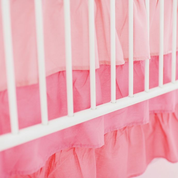 My Baby Sam Ruffled 3 Tier Crib Skirt In Coral Bed Bath Beyond