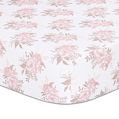 The Peanutshell&trade; Grace Fitted Crib Sheet in Pink. View a larger version of this product image.